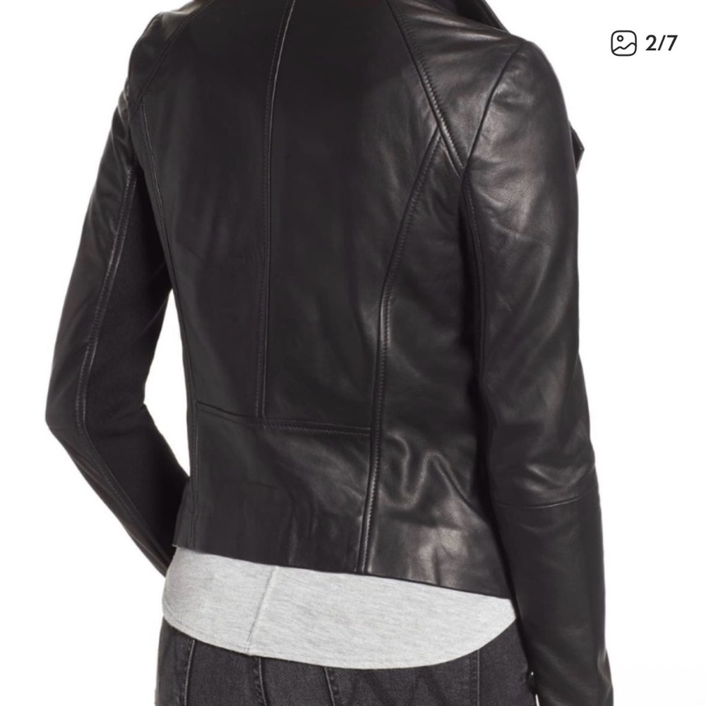 Trouve Womens Black Leather Moto Jacket - Picture 2 of 6
